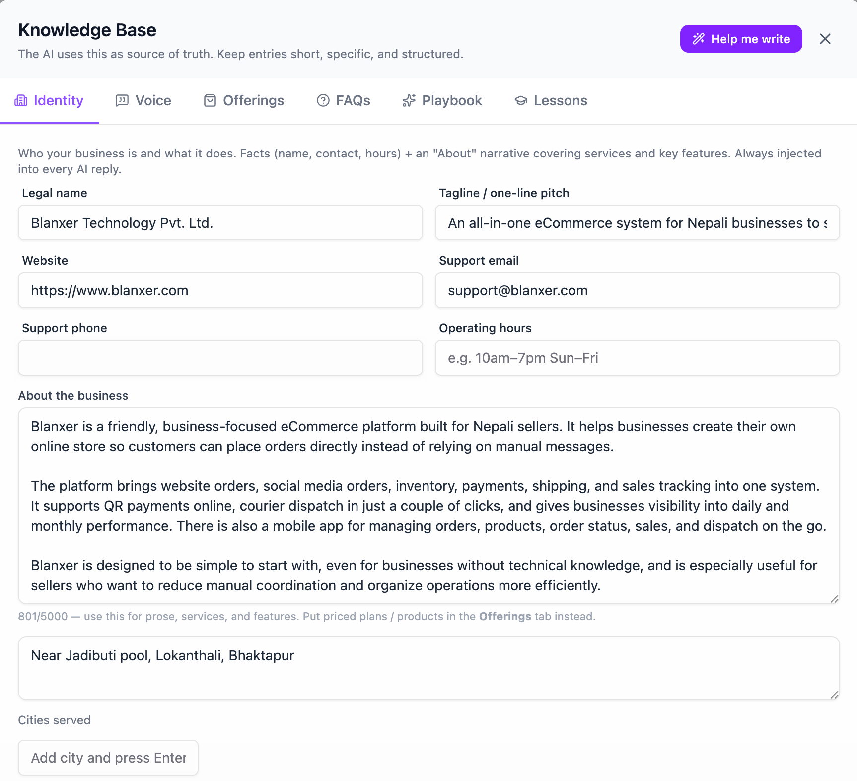 Sambad knowledge base — knowledge entries